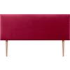 DHOME Testiera in Velluto Liscio con gambe di Alta Gamma Moderna Testiera Imbottita Letto di Lusso Camera da Letto Imbottita (Rosso, 160cm)