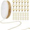 TOAOB THE ONE AND ONLY BABY TOAOB 5 Metri 1.5 mm Catene per Collane Fai da Te Acciaio Inox Oro Catenella con Anelli Aperti e Chiusure a Moschetton Pinze per Bracciali Bigiotteria Creazione di Gioielli