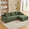 Luscriate Divano componibile a forma di L - Cloud Couch con memory foam, divano angolare a 3 posti con chaise oversize, cuscino sfoderabile, senza montaggio, per soggiorno (Green-Right)