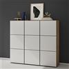 doporro Scarpiera Portascarpe 135x36x120 cm Salvaspazio con 18 Ripiani | Bianco Opaco, Marrone Chiaro, Struttura in Legno, Struttura Componibile, Schuhschrank02 F156 F079