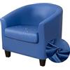 Highdi Copripoltrona 1 Posto Elasticizzato in Pelle Impermeabile Tinta Unita Chesterfield Fodere Copripoltrona da Cocktail con Coprisedile Antiscivolo Universale per Hotel Salotto (Blu Reale)