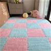 YongXinMY 12 Pezzi Piastrelle Tappeto ad Incastro - Tappetini da Pavimento a Puzzle in Schiuma Morbida Peluche Quadrati di Tappeto Soffici Antiscivolo Ritagliabili Pavimentazione Protettiva per Camera da Letto