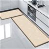 Highdi Tappeto Cucina Antiscivolo Tappeto Passatoia Cucina Lavabile Assorbente Acqua Tappeto da Cucina Lungo Tappeti Runner Tappeto Corridoio per Ingresso Soggiorno Bagno (50x120cm,Beige)