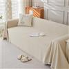 Highdi Telo Copridivano, Motivo a Spina di pPesce Copri Divano in Ciniglia con Frange Decorative, Copridivano AntiGraffio Gatto Protezione per Mobili e Divano (180x130cm,Beige)