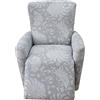 Highdi Copripoltrona Relax Reclinabile Completo 4-Pezzo Fodera per Poltrona Elasticizzato 1 Posto con Tasche, Coprisedile Poltrona Pianta Lavabile Antiscivolo Copripoltrona (Foglie Bianche)