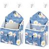 huiyaxun Portaoggetti da Appendere, Porta Oggetti da Appendere, Organizer da Appendere, Organizer Appeso Tasca in Tessuto Lino Cotone Impermeabile, per Camera, Cucina, Bagno, Dormitorio, 2 Pezzi