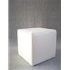 AM design Pouf, POUFF, Puff, PUF, CUBO, Cucitura Doppia, Ecopelle, Eco-Pelle, POGGIAPIEDI, Seduta, Design, Made in Italy (Bianco)