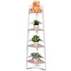 COSTWAY Mobile ad Angolo, Scaffale Angolare a Ripiani in MDF Ecologico per Soggiorno Bagno Studio, Bianco (4 Ripiani)