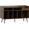 Alice's Garden Mobili per vinili XL Vintage Effetto Legno Scuro, 130cm Marrone Scuro - 130x50x80 cm