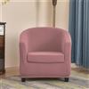 Highdi Copripoltrona 1 Posto Elasticizzato Chesterfield in Jacquard a Quadri Tinta Unita 2 Pezzi Fodere Poltrona da Cocktail Antiscivolo per Bar Soggiorno Camera da Letto Club (Rosa)