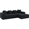 Luscriate Divano ad angolo in L, 4 posti, divano modulare in tessuto jumbo, con pouf, confortevole, con 2-6 cuscini, salvaspazio, per soggiorno e appartamento, 256 × 134 cm (nero B, 3 posti)