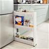 LANTUS Carrello da cucina, ABS Ripiano di immagazzinaggio Sottile, Mobile Sottile, Scaffale a Rotelle per Cucina (54,5 x 12,5 x 71 cm - Tre Strati)