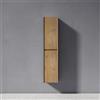 doporro Armadio Colonna Bagno a Parete 35x30x160 cm con 2 Ante e 6 Vani | Marrone Chiaro, Rimo F156