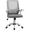 Vinsetto Sedia da Ufficio Ergonomica con Supporto Lombare 120kg Grigia
