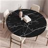 Highdi 3D Tovaglia Rotonda con Bordo Elastico, Copritavolo Rotondo con Antiscivolo Elastico Tovaglie Rotonde Antimacchia per Salotto caffè Pranzo Giardino (70cm,Marmo F)