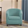 Highdi Copripoltrona 1 Posto Elasticizzato Chesterfield in Jacquard a Quadri Tinta Unita 2 Pezzi Fodere Poltrona da Cocktail Antiscivolo per Bar Soggiorno Camera da Letto Club (Verde Chiaro)