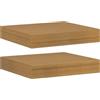Roanoer Set di 2 mensole da parete sottili, in legno, per soggiorno, cucina e bagno, salvaspazio, 23 x 23,5 x 4 cm, colore: beige
