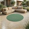 Jimri Tappeto per interni ed esterni, resistente alle intemperie, per balcone, terrazza, giardino, soggiorno, cucina, tappeto resistente ai raggi UV e all'acqua, misura: 160 cm rotondo, verde