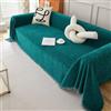 Highdi Telo Copridivano 1 2 3 4 Posti in Ciniglia Copriletto Matrimoniale Copritutto Morbido e Comodo Copri Divano Coperta Decorativa Reversibile Telo Arredo Salvadivano (180x340cm,Verde Scuro)