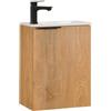Kometmöbel Mobile Bagno con Lavabo preassemblato piccolo lavabo con mobiletto (Rovere 40cm con maniglia, Senza Rubinetto)