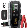 YUSMAN Booster Avviamento - 9000A Portatile Avviatore di Batteria Auto 12V (fino a ALL Gas/10.0L Diesel), Avviatore di emergenza per Auto con cavo di sicurezza, LED, 5 V/3A F02