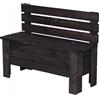STOLMAK Cassapanca Giardino 71x54x29 cm Nero 111 L Legno Di Pino Massello Box Cuscini Esterno Baule Portaoggetti Per Mobili Outdoor