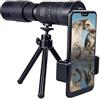 CXFJshewCV Telescopio monoculare con fotocamera for cellulare 10-300x40, mini telescopio zoom HD ad alta potenza, teleobiettivo super, da caccia