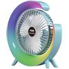 Buhdjfnke Ventilatore Portatile USB Ricaricabile Ventilatore LED 7 Colori Ventilatore Elettrico 180° Ventilatori da Regolabili 3 Velocità Mini Ventilatore da Tavolo Blu