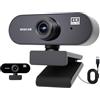 Bwaliffury Webcam 4K Full HD 30 fps, Grandangolo da 80° con Microfono con Riduzione del Rumore, Correzione Dell'esposizione, Plug & Play, Webcam USB per Windows/Linux/Zoom/Streaming Live/Videochiamate