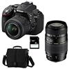 Nikon D5300 + 18-55 VR + TAMRON 70-300 DI + Bag + SD 4GB