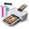 HP Sprocket Studio Plus 4x6 (10,2x15,2 cm) Stampante fotografica istantanea wireless, 10 fogli + cartuccia, Wi-Fi, premium, app per la modifica delle foto, per uso domestico o portatile, Bianco.