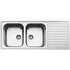 Smeg PRONTA CONSEGNA - SPEDIZIONE IMMEDIATA Smeg LLR116-2 Lavello da Incasso 2 Vasche Gocciolatoio reversibile 116 x 50 cm Acciaio Inox Spazzolato con comando pop-up per piletta Serie Alba
