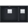 Franke Kubus 2 KNG 120 - 125.0630.926 Lavello da Incasso Fragranite 2 Vasche Sottotop 76 x 46 cm Black Matt piletta inox