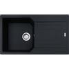 Franke Urban UBG 611-86 - 114.0686.759 Lavello da Incasso Fragranite 1 Vasca con Gocciolatoio Reversibile 86 x 50 cm Black Matt Piletta Inox