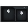 Franke City UCG 620-86- 114.0686.597 Lavello da Incasso Fragranite 2 Vasche 86 x 50 Nero