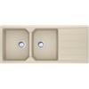Franke City UCG 621-116 - 114.0686.593 Lavello da Incasso Fragranite 2 Vasche con Gocciolatoio reversibile 116 x 50 Avena