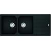 Franke City UCG 621-116 - 114.0686.594 Lavello da Incasso Fragranite 2 Vasche con Gocciolatoio reversibile 116 x 50 Nero