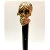 fatto a mano terminator teschio testa steampunk manico mano bastone da passeggio in legno ...