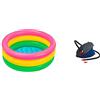 Intex Piscina Baby Sunset 61 x 22 Cm, Arcobaleno & 69611 - Pompa a Piede, Blu/Nero/Rosso