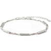 bySantana Bracciale Argento 925 Donna - Catena a Scatola Doppia e Perline Lunghe | Timbrato S925, Lunghezza regolabile 17+3 cm, Senza nichel e delicato sulla pelle, Fine e delicato, Confezione regalo inclusa