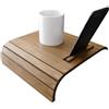Generico Mini tavolino laterale da bracciolo divano in legno con stand telefono e ebook reader personalizzabile wenge Piccolo vassoio colorato lato poltrona per salotto moderno Tavolini soggiorno