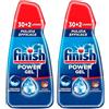 Finish Power Gel, Gel Detersivo per Lavastoviglie Liquido, 30+2 lavaggi, 600 ml, Freschezza Mediterranea, Pulizia Efficace, Azione Sgrassante