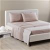 Caleffi Completo Lenzuola Matrimoniale Cotone con Angoli, 2 Federe Caffè | set parure completa, lenzuolo sopra, sotto e federa, tinta unita, morbido, traspirante, ipoallergenico, per letto