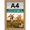 Americanflat Cornice A4 Effetto Legno di Rovere - Cornice A4 da Parete e da Tavolo in Legno MDF e Vetro Resistente agli Urti a Finitura Lucida - da Appendere in Verticale o Orizzontale