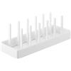 Yamazaki 1361 TOWER Supporto Regolabile per Pentole e Padelle, bianco,Resina ABS/Silicone, minimalistisch, 14,1 x 40 x 14 cm (L x L x A)