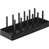 Yamazaki 1362 TOWER Supporto Regolabile per Pentole e Padelle, nero,Resina ABS/Silicone, minimalistisch, 14,1 x 40 x 14 cm (L x L x A)