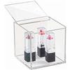 InterDesign iDesign Porta trucchi con coperchio (10,2 cm x 10,2 cm x 10,2 cm), Piccolo organizer cosmetici in plastica priva di BPA, Scatola trucchi in acrilico, trasparente