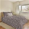 PENSIERI DELICATI Copriletto 170 x 280 cm, Telo Singolo 100% Cotone Pique, Ideale Come Telo Arredo, Coperta Salva Letto 1 Piazza, Fantasia Palla Tortora, 100% Made in Italy
