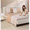 Caleffi Completo Lenzuola Matrimoniale Cotone con Angoli, 2 Federe Moka | set parure completa, lenzuolo sopra, sotto e federa, tinta unita, morbido, traspirante, ipoallergenico, per letto