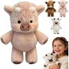 STOAT Highland Cow Peluche, realistica mucca highland peluche, morbido animale di peluche per adulti, decorazione fattoria, regalo per amanti degli animali (rosa)